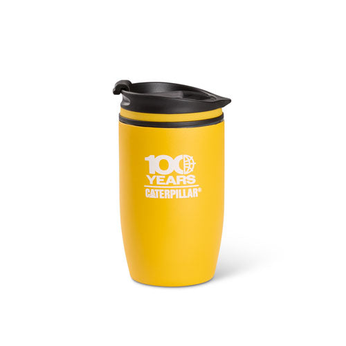 CAT 100 Year 12oz Travel Tumbler Yellow