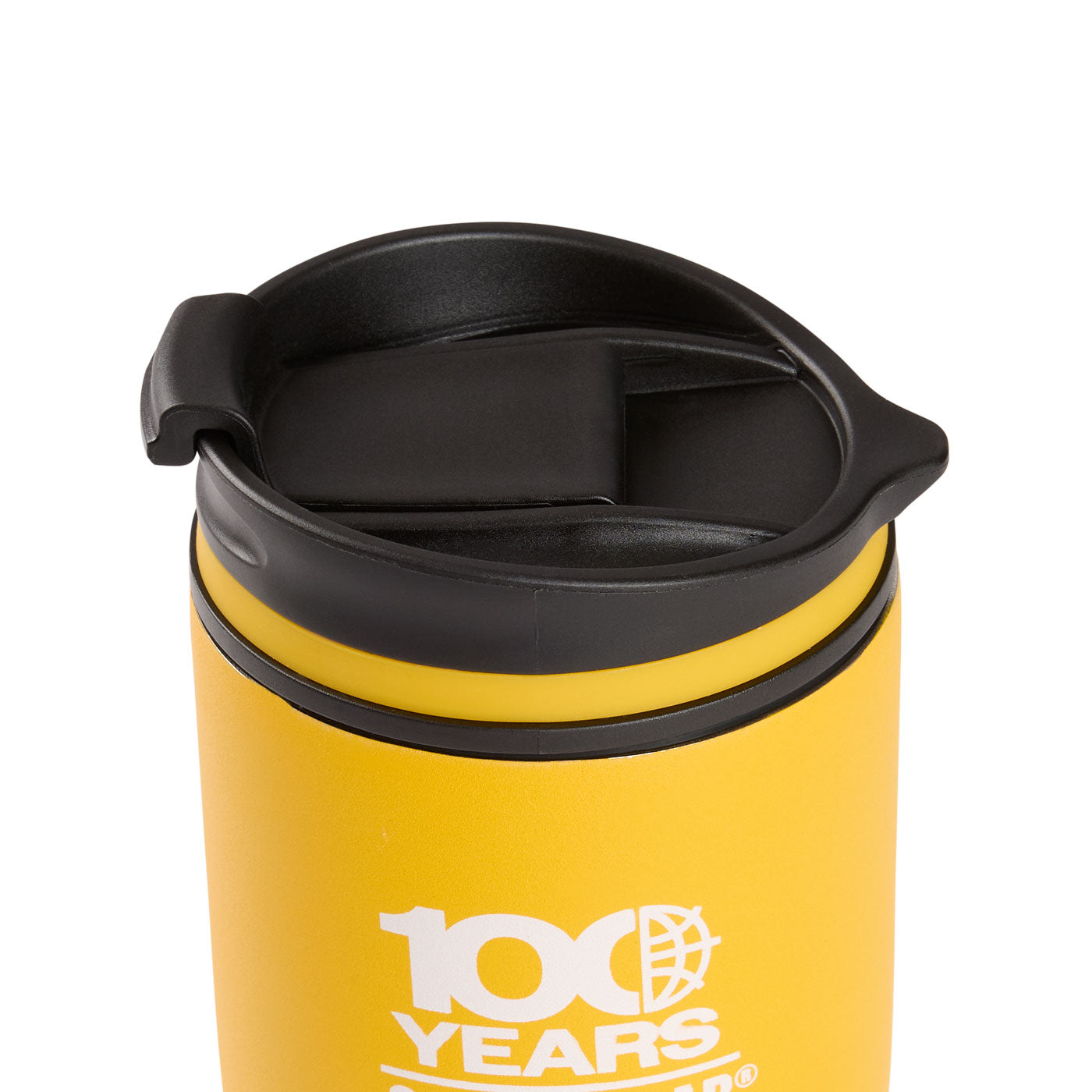CAT 100 Year 12oz Travel Tumbler Yellow